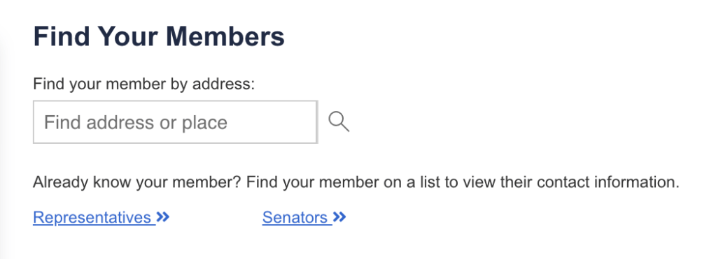 Find members of congress